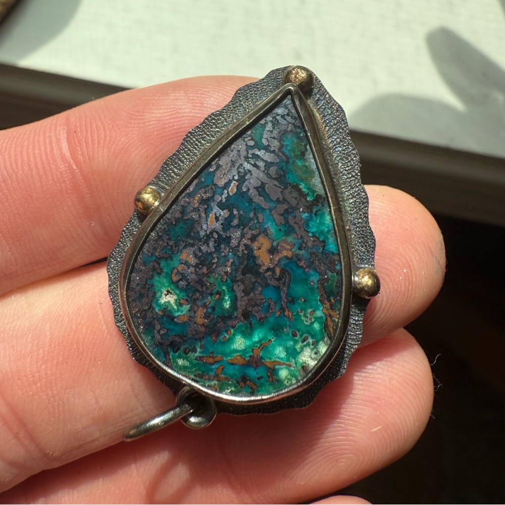 Stunning Teardrop Chrysocolla Pendant